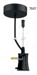 Pokrywa boczna czarna z przewodem prądu przemiennego i rozetą Mantra Hanok 7557